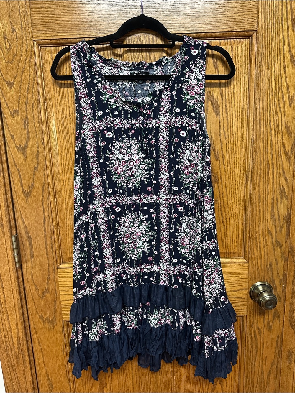 Papillon Navy Floral Ruffle Dress